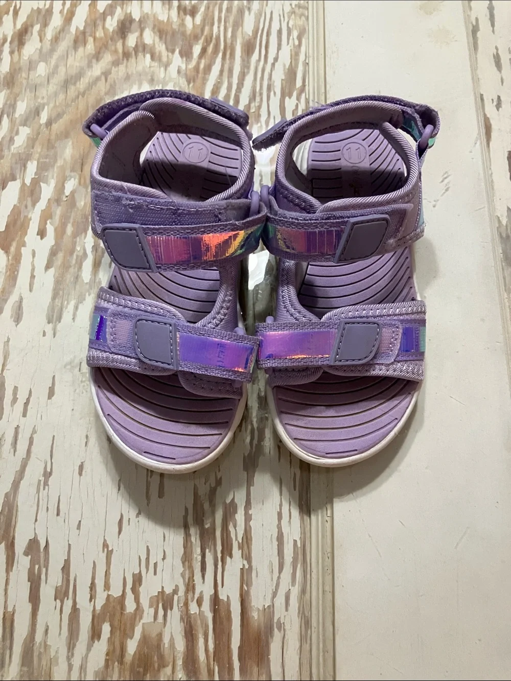Kids Lavender Adjustable Strap Sandals